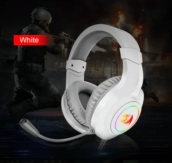 Redragon Hylas White RGB Wired Gaming Headset 50mm Drivers Multi-Platform - Redragon HYLAS RD H260W
