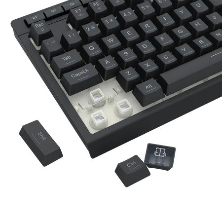 Redragon Crescent White-Green Wired Gaming Keyboard 75% Compact Quiet Switch RGB - Redragon CRESCENT RD K524-RGB
