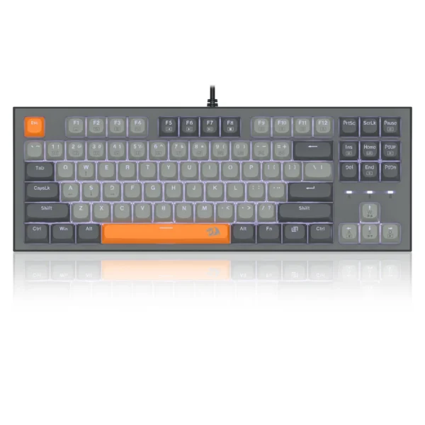 Redragon Bes TKL Mechanical Gaming Keyboard Silver Switch Grey/Orange White LED RGB Edge - Redragon BES RD K611-GGO