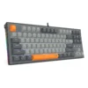 Redragon Bes TKL Mechanical Gaming Keyboard Silver Switch Grey/Orange White LED RGB Edge - Redragon BES RD K611-GGO