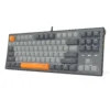 Redragon Bes TKL Mechanical Gaming Keyboard Silver Switch Grey/Orange White LED RGB Edge - Redragon BES RD K611-GGO