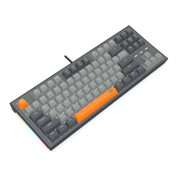 Redragon Bes TKL Mechanical Gaming Keyboard Silver Switch Grey/Orange White LED RGB Edge - Redragon BES RD K611-GGO