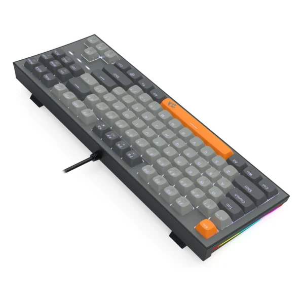 Redragon Bes TKL Mechanical Gaming Keyboard Silver Switch Grey/Orange White LED RGB Edge - Redragon BES RD K611-GGO