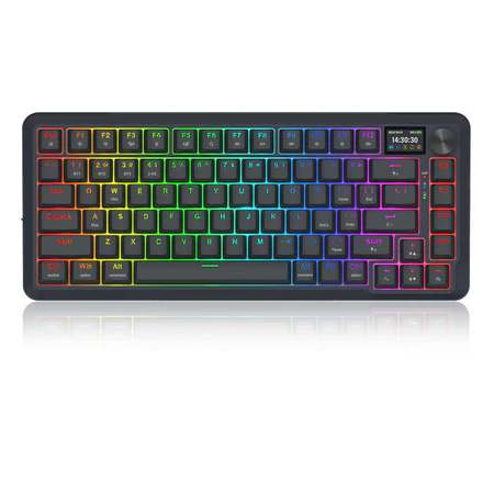 Redragon Flekact Pro 75% Gasket Mounted Tri-Mode Wireless Mechanical Keyboard LCD Screen RGB - Redragon FLEKACT PRO RD K708-RGB-PRO