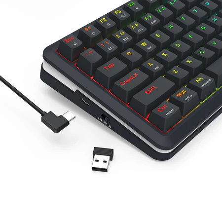 Redragon Flekact Pro 75% Gasket Mounted Tri-Mode Wireless Mechanical Keyboard LCD Screen RGB - Redragon FLEKACT PRO RD K708-RGB-PRO