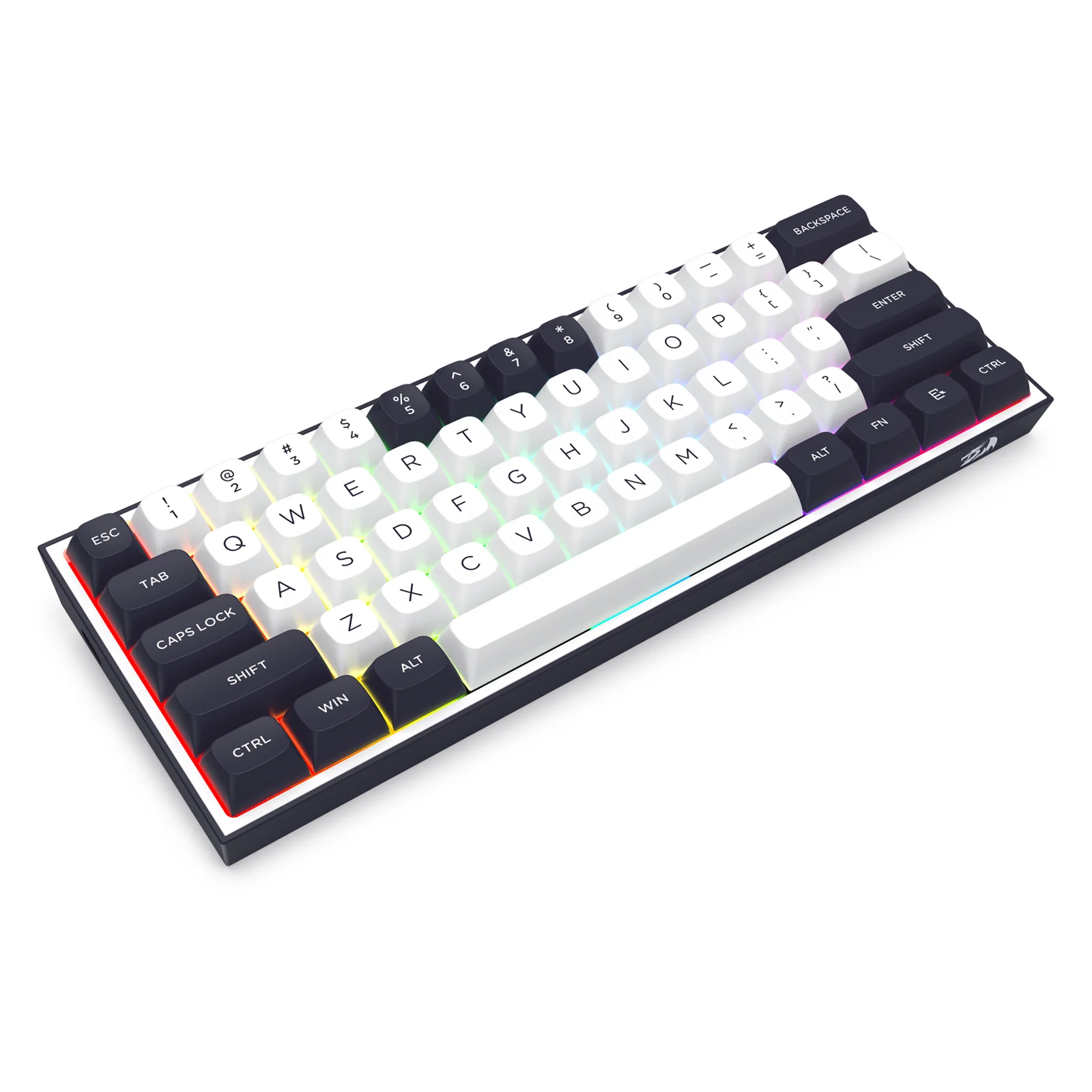 Redragon Alcor White Black 60% Tri-Mode Mechanical Gaming Keyboard Silver Switch QMK/VIA - Redragon ALCOR RD K717 WHITE BLACK 2 Redragon Alcor White Black 60% Tri-Mode Mechanical Gaming Keyboard Silver Switch QMK/VIA - Redragon ALCOR RD K717 WHITE BLACK - Image 2