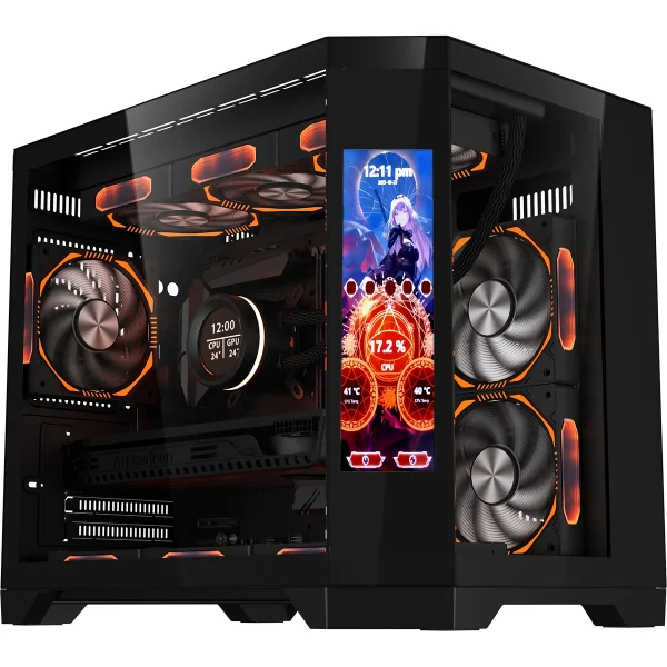 Coolman Spectra M-ATX / ITX PC Case Dual Chamber with Customizable LCD Screen