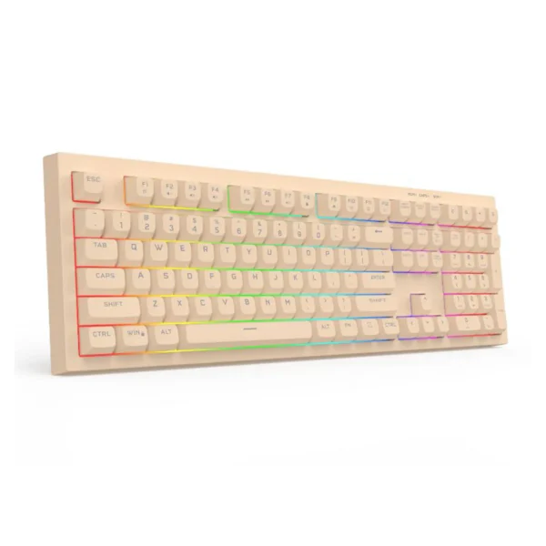 Redragon Crux Milk Tea Wired Gaming Keyboard Membrane 108 Key RGB - Redragon CRUX RD K518-RGB