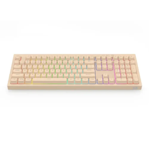 Redragon Crux Milk Tea Wired Gaming Keyboard Membrane 108 Key RGB - Redragon CRUX RD K518-RGB