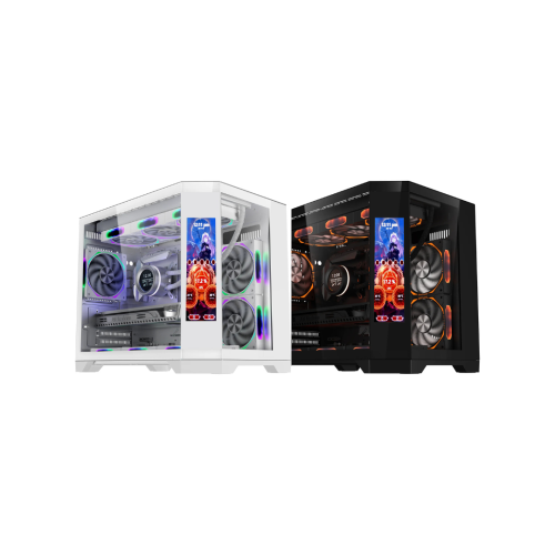 Coolman Spectra M-ATX / ITX PC Case Dual Chamber with Customizable LCD Screen