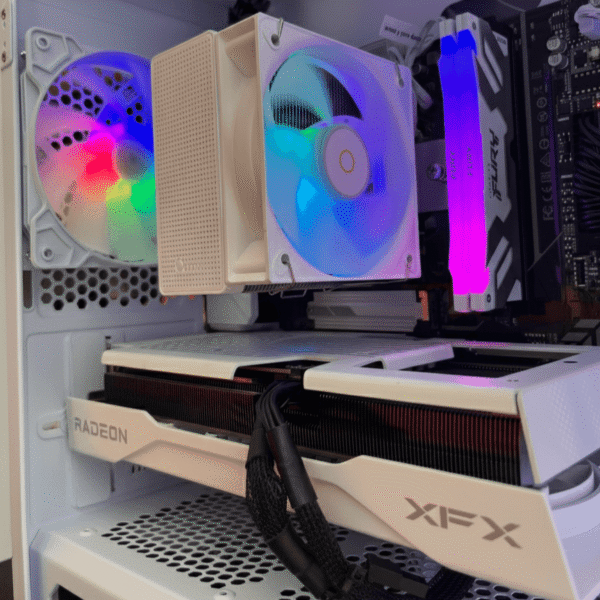 Onyx | Mid-Range AMD Ryzen 5 7500F RX 9060 XT Gaming PC - 32GB DDR5 1TB NVMe SSD White Build for 1440p Gaming and Streaming