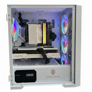Onyx | Mid-Range AMD Ryzen 5 7500F RX 9060 XT Gaming PC - 32GB DDR5 1TB NVMe SSD White Build for 1440p Gaming and Streaming