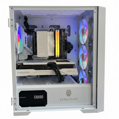 Onyx | Mid-Range AMD Ryzen 5 7500F RX 9060 XT Gaming PC - 32GB DDR5 1TB NVMe SSD White Build for 1440p Gaming and Streaming