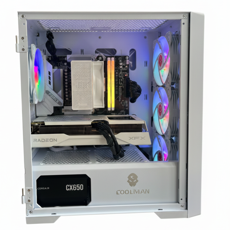 Onyx | Mid-Range AMD Ryzen 5 7500F RX 9060 XT Gaming PC – 32GB DDR5 1TB NVMe SSD White Build f...