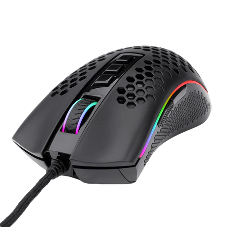Redragon Storm White Lightweight Gaming Mouse Honeycomb Shell 12400 DPI RGB - Redragon STORM RD M808W-RGB