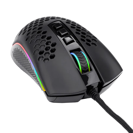 Redragon Storm White Lightweight Gaming Mouse Honeycomb Shell 12400 DPI RGB - Redragon STORM RD M808W-RGB