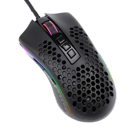 Redragon Storm White Lightweight Gaming Mouse Honeycomb Shell 12400 DPI RGB - Redragon STORM RD M808W-RGB