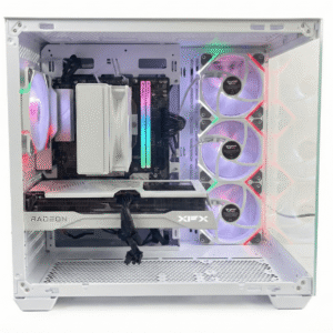 Realm | AMD Ryzen 5 7500F Mid-Range Gaming PC with Radeon RX 9060 XT 16GB GPU, 32GB DDR5 RAM, 1TB NVMe SSD, and 27-Inch 180Hz Curved Monitor - White Build for Gaming and Content Creation