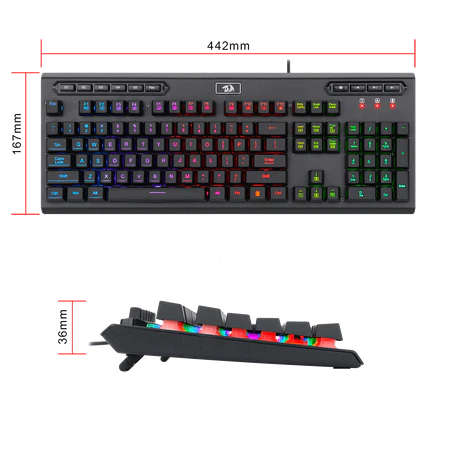 Redragon Aditya Wired Gaming Keyboard 104 Key RGB Metal Panel 5 Macro Keys - Redragon ADITYA RD K513 RGB