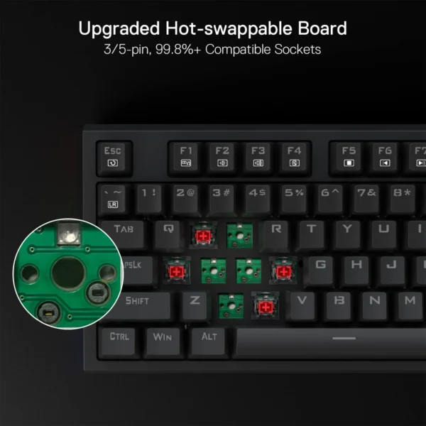 Redragon Argo 104 Key Aluminum Mechanical Gaming Keyboard Red Switch RGB Hot-Swap - Redragon ARGO RGB RD K670-RGB
