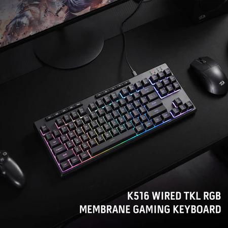 Redragon Shiva TKL Gaming Keyboard 87 Key Tri-Mode Wireless RGB Macro Keys - Redragon SHIVA RD K516-RGB