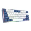 Redragon Alcor White Blue 60% Tri-Mode Mechanical Keyboard QMK/VIA Gasket Mount - Redragon ALCOR RD K717 WHITE BLUE