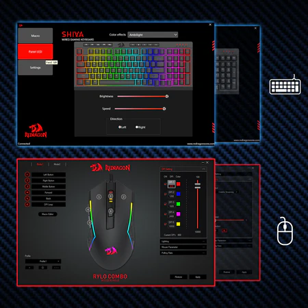 Redragon Rylo 2-in-1 Gaming Combo 10000 DPI RGB Membrane Keyboard and Mouse - Redragon RYLO 2IN1 COMBO RD S141