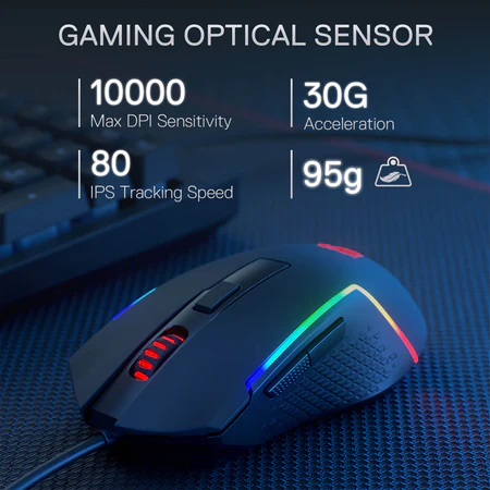 Redragon Rylo 2-in-1 Gaming Combo 10000 DPI RGB Membrane Keyboard and Mouse - Redragon RYLO 2IN1 COMBO RD S141