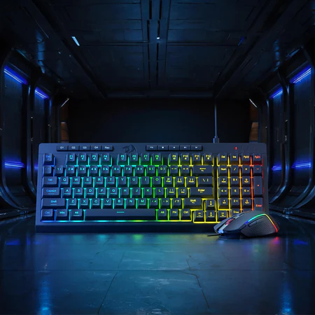 Redragon Rylo 2-in-1 Gaming Combo 10000 DPI RGB Membrane Keyboard and Mouse - Redragon RYLO 2IN1 COMBO RD S141