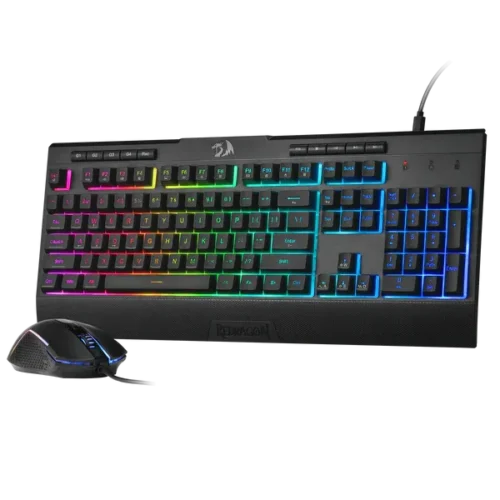 Redragon S151 Wired Membrane Gaming Keyboard and Mouse Combo  Black - 104 Key RGB Keyboard - 10000 DPI Optical Mouse - RD S151