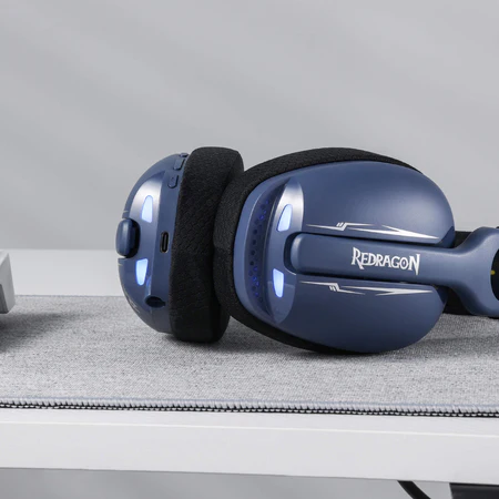 Redragon Skuld Pro Black/Blue Tri-Mode Wireless Gaming Headset 7.1 Surround 53mm Drivers - Redragon SKULD PRO RD H878BB