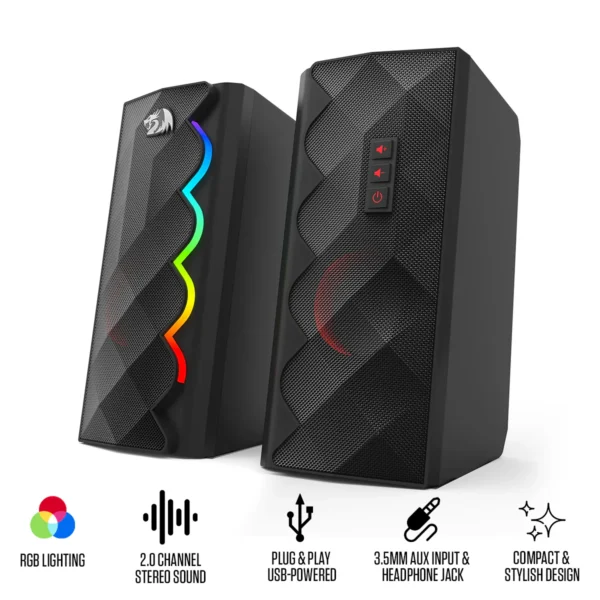 SKU-6950376723956_1600x Redragon Cipher 2.0 Channel Stereo Gaming Speakers RGB 6W Power -Redragon CIPHER RD GS522