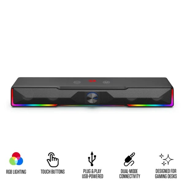 Redragon Catnonn RGB Dual Mode Gaming Soundbar Bluetooth Wired Volume Knob - Redragon CATNONN RD GS516