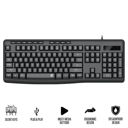 Redragon BK7366 Silent Wired Membrane Keyboard Multimedia Spill Resistant - Redragon RD BK-7366