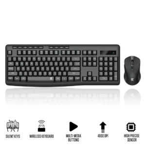 Redragon BS-7367-A Wireless Keyboard and Mouse Combo Ergonomic Palm Rest 4000 DPI - Redragon RD BS-7367-A