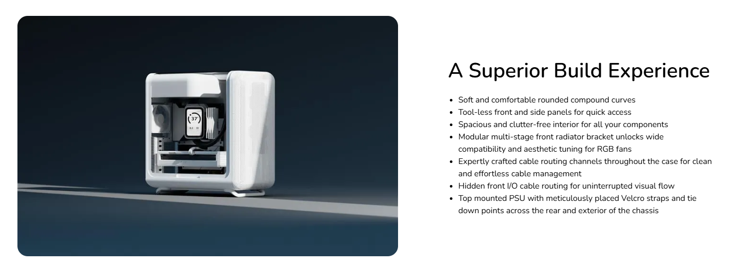 Hyte X50 Glass ATX Mid-Tower Performance Case Laminated Acoustic Glass Cold-Floor Cooling