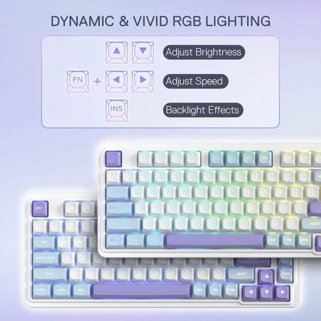 Redragon Ucal Max Black 75% Gasket Mounted Tri-Mode Wireless Mechanical Keyboard Mint Switch RGB - Redragon UCAL MAX RD K673WB-RGB-MAX