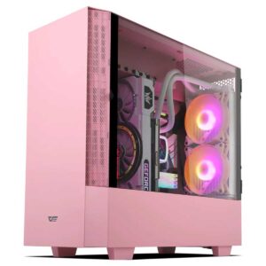 Darkflash DLV22 Pink ATX Mid-Tower Vertical GPU Tempered Glass Gaming Case - Darkflash DLV22 Pink