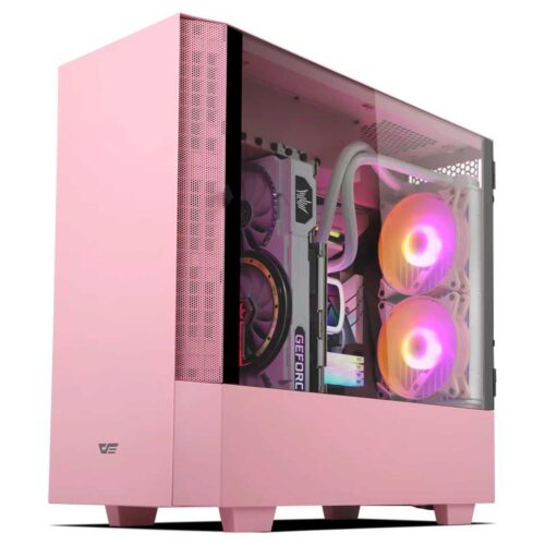 Darkflash DLV22 Pink ATX Mid-Tower Vertical GPU Tempered Glass Gaming Case - Darkflash DLV22 Pink