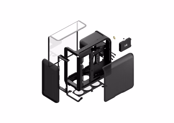 Hyte X50 Glass ATX Mid-Tower Performance Case Laminated Acoustic Glass Cold-Floor Cooling