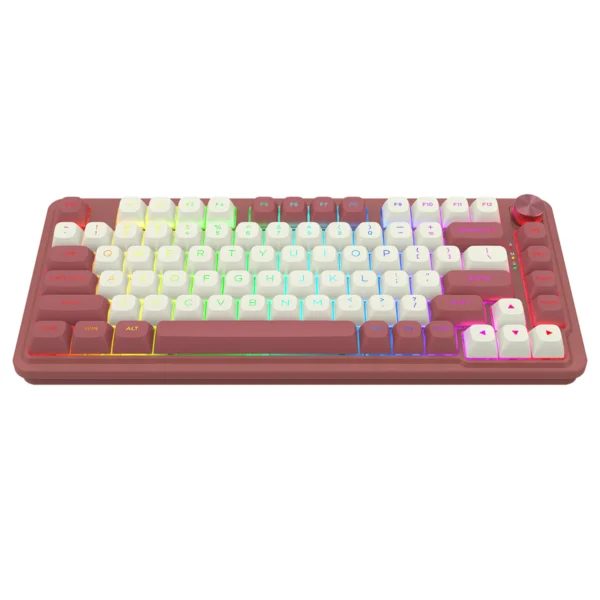 Redragon Ucal Max Red 75% Gasket Mounted Tri-Mode Wireless Mechanical Keyboard Mint Switch RGB - Redragon UCAL MAX RD K673WR-RGB-MAX