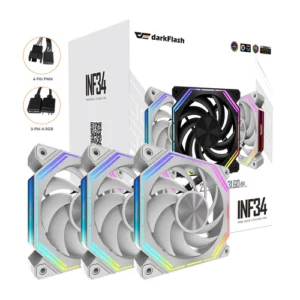 Darkflash Infinity 34 3in1 White 120mm ARGB Magnetic Fan Kit 2000RPM - Darkflash Infinity 34 3in1 White