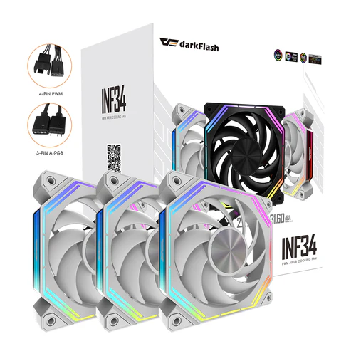 Darkflash Infinity 34 3in1 White 120mm ARGB Magnetic Fan Kit 2000RPM – Darkflash Infinity 34 3in1 White