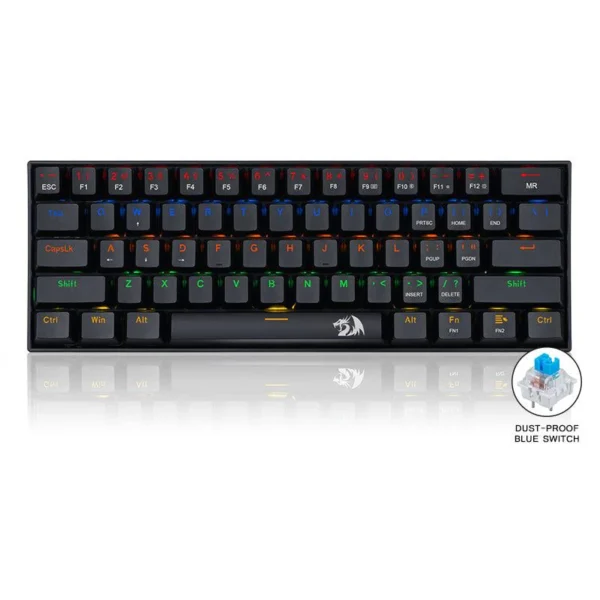 Redragon Lakshmi 60% Wired Mechanical Keyboard Blue Switch LED Backlit - Redragon LAKSHMI RD K606R