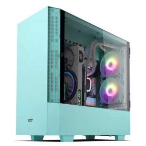 Darkflash DLV22 Neo Mint ATX Mid-Tower Vertical GPU Tempered Glass Gaming Case - Darkflash DLV22 Neo Mint