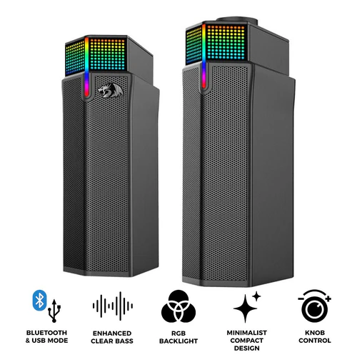 Redragon Yorick 2-in-1 RGB Gaming Soundbar Bluetooth 5.3 2.0 Channel -Redragon YORICK RD GS511