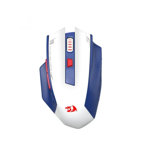 Redragon Woki White-Blue Tri-Mode Gaming Mouse 26000 DPI 6 Programmable Buttons - Redragon WOKI WHITE-BLUE RD M994WBR