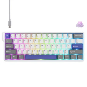 Aula WIN 60 Magnetic Switch Gaming Keyboard 60% Layout Wired 8000Hz RGB White Blue Gray - Aula WIN 60 White Blue Gray