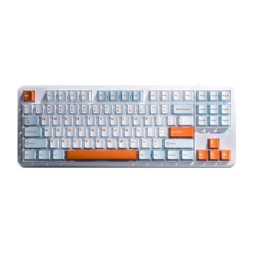 Aula F87 TKL Wireless Mechanical Keyboard Tri-Mode Gasket RGB Gray Wood V3 Switch Wilderness Oasis - Aula F87 Wilderness Oasis