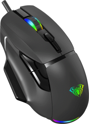 1-240Q3150343M0 Aula F815 Wired Gaming Mouse RGB 12800 DPI 6 Programmable Buttons - Aula F815